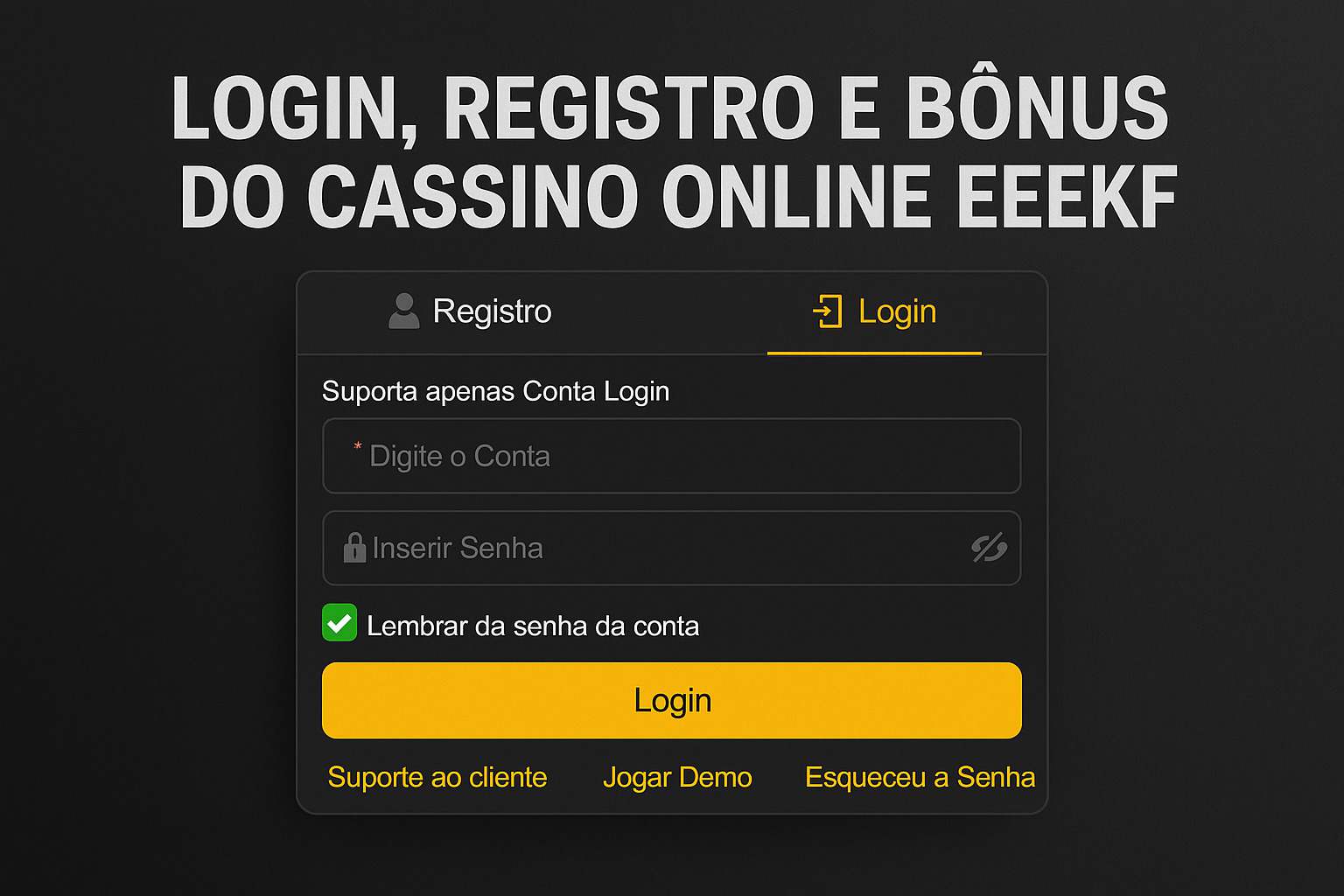 Login no Cassino EEEKF